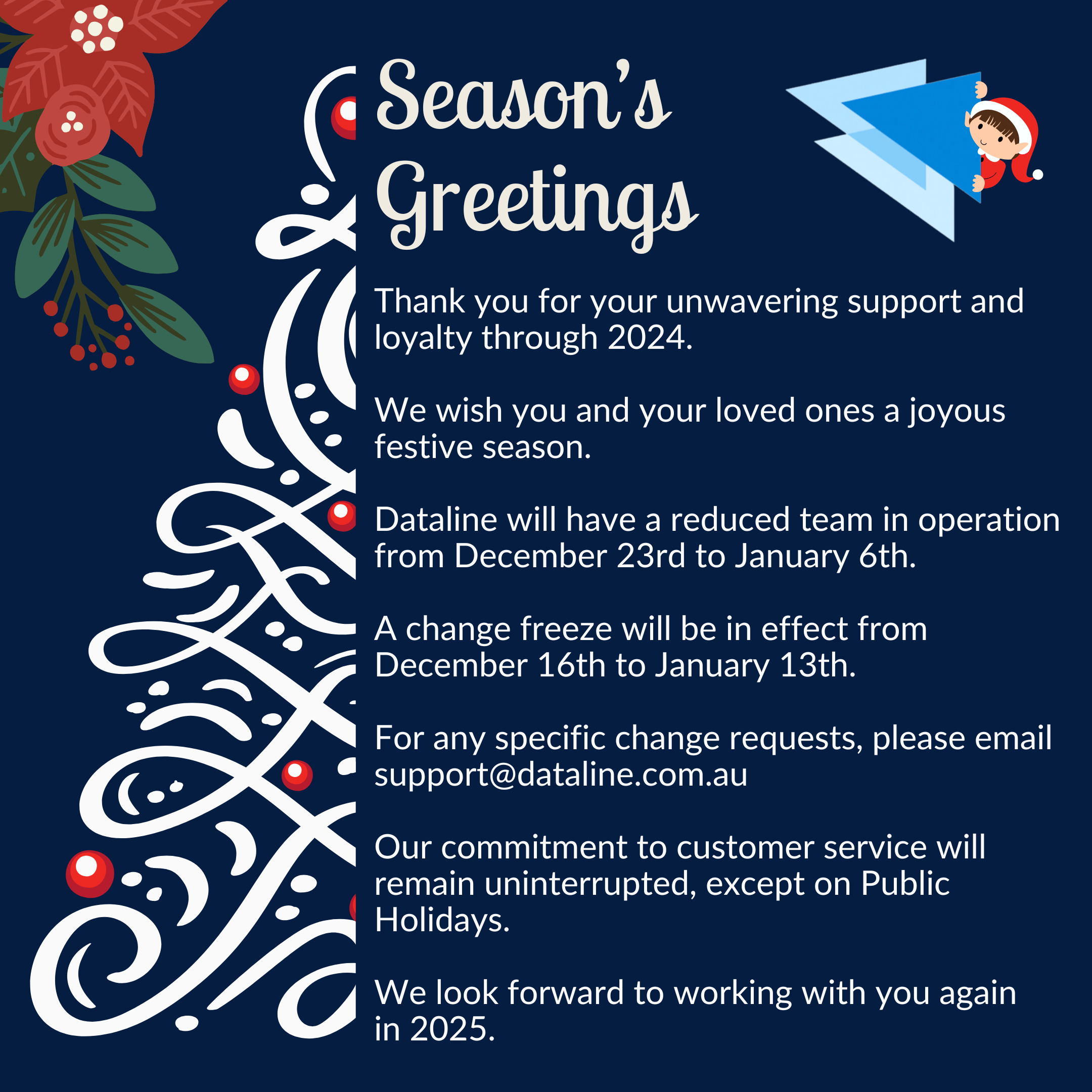 Holiday 2024 - Season’s Greetings from Dataline